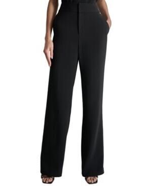 DKNY Women's High-Waist Front-Zip Wide-Leg Pants in Black